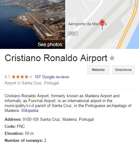 Ronaldo chính thức có sân bay xếp vào loại bậc nhất châu Âu